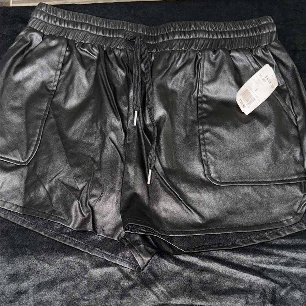 Better Be Black Pleather Shorts